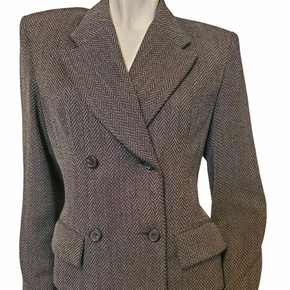 Louben Herringbone Double Breasted Blazer - Picture 1 of 13
